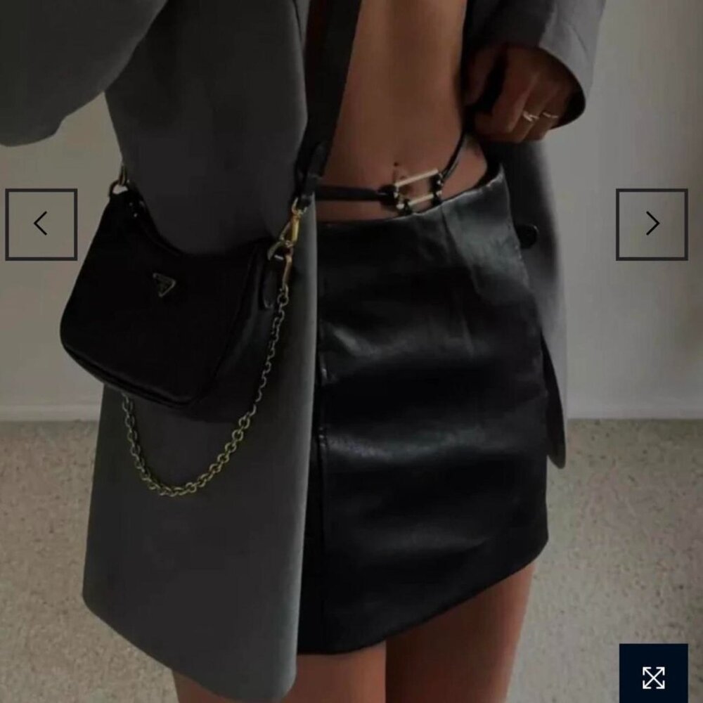 Jagger & Stone Black Leather Micro Mini Skirt